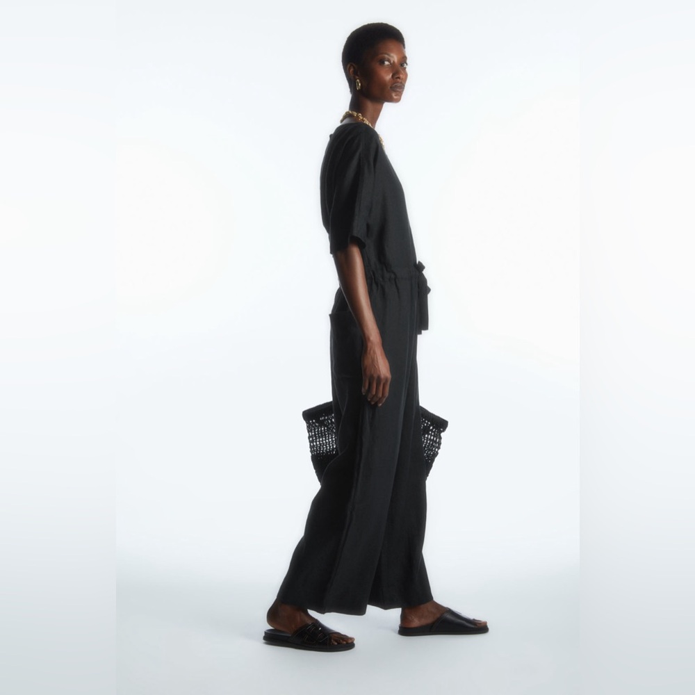 COS 100% linen black jumpsuit. Size M